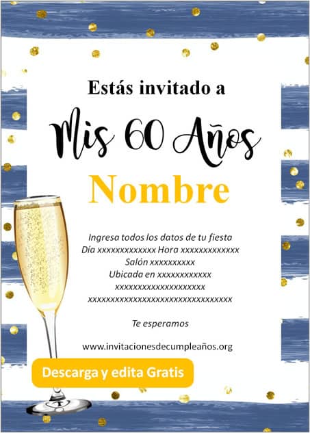 Invitaciones de Cumpleaños para Hombres adultos Para Imprimir